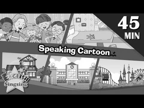 Talking Cartoon |  45 minutes Kids Dialogues |  straightforward conversation |  Study English for Kids