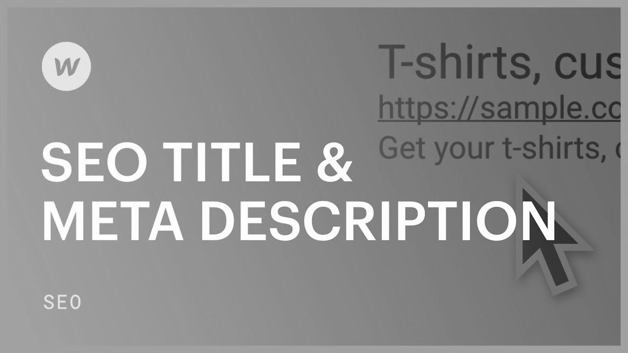 search engine optimization Title & Meta Description — SEO tutorial